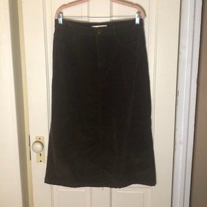 Brown Corduroy Midi Skirt